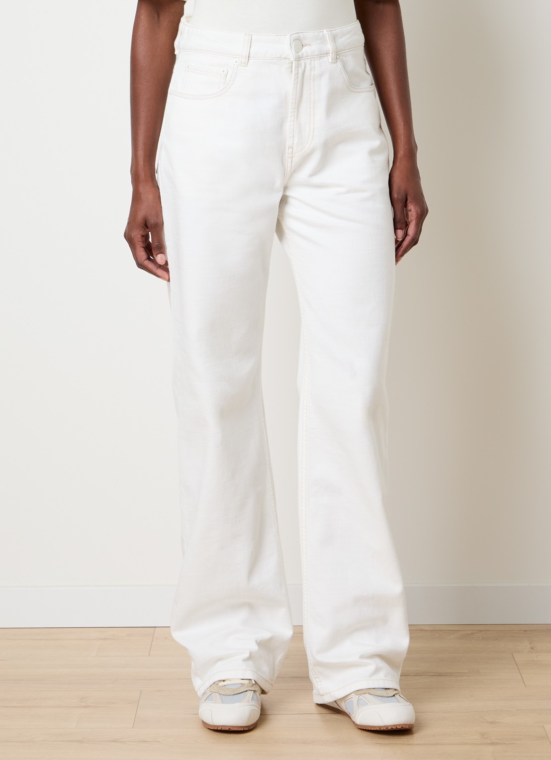 Ami Paris High waist flared jeans met gekleurde wassing - detail 3 gebroken wit