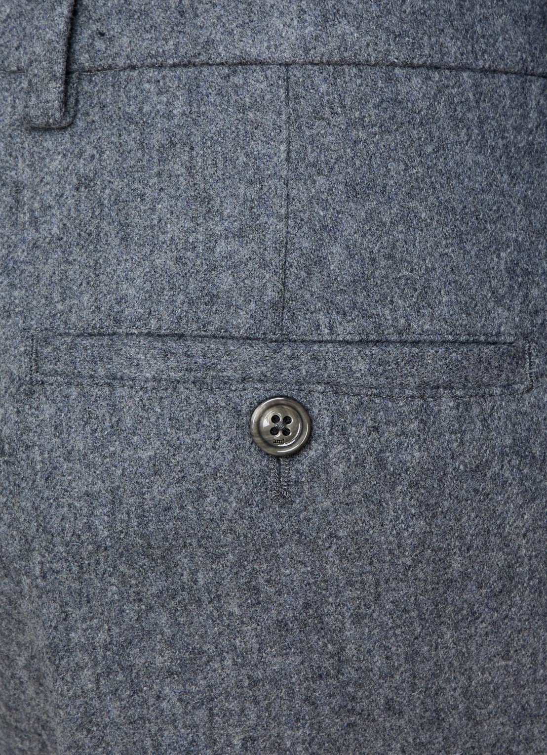 AMI Paris High waist wide fit pantalon met steekzakken - detail 2 grijs