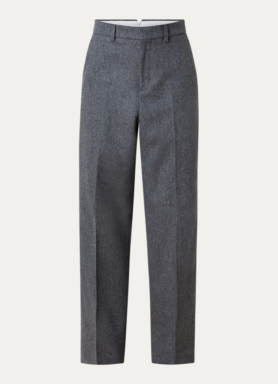 AMI Paris High waist wide fit pantalon met steekzakken - voorkant 4 grijs