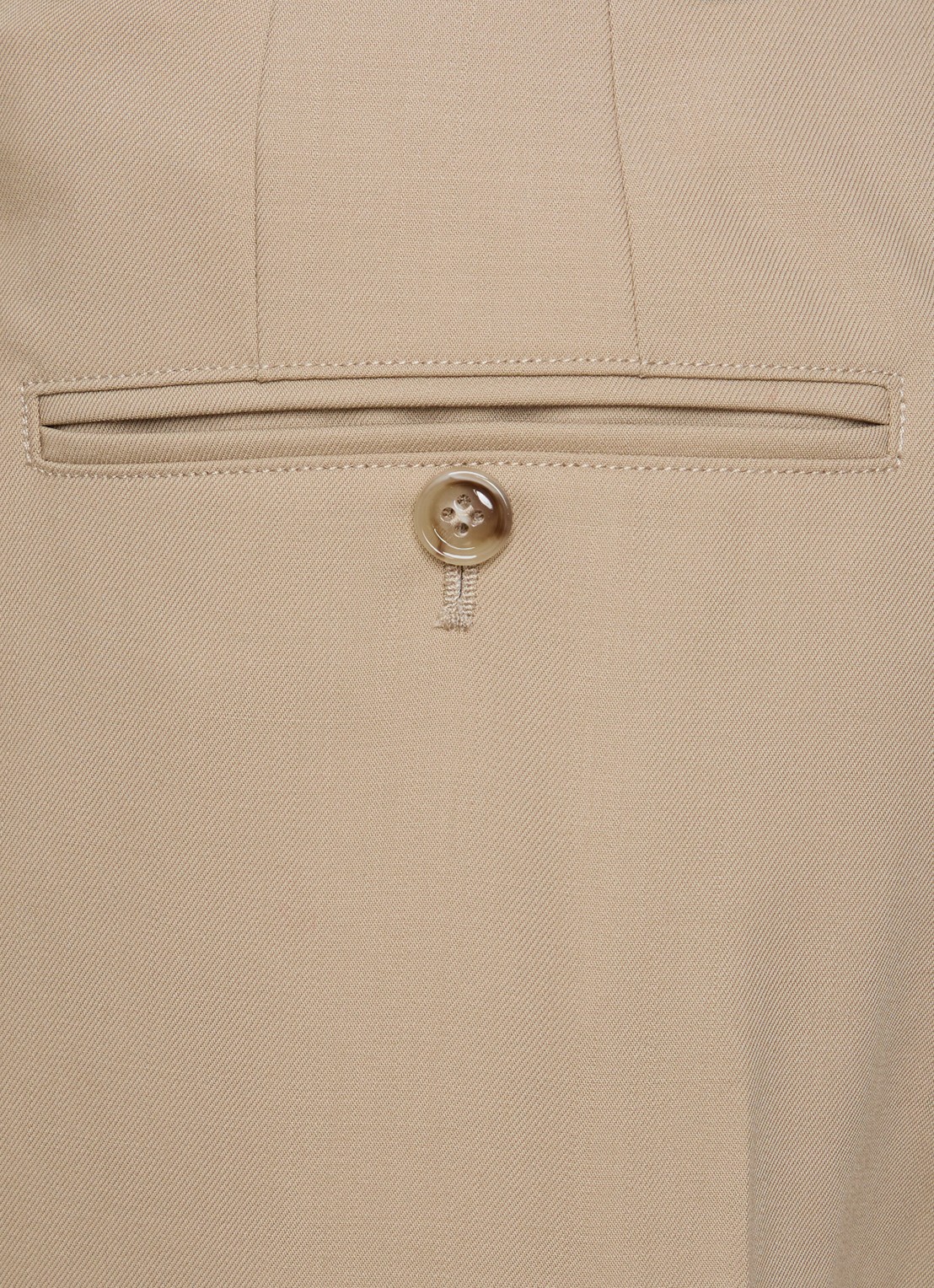 AMI Paris High waist wide fit pantalon van scheerwol - detail 3 beige