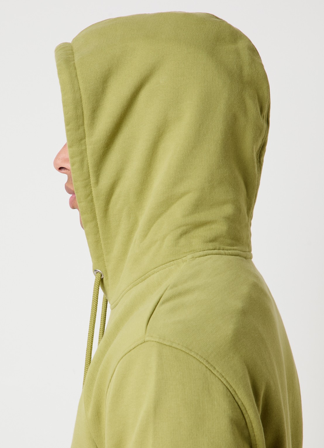 AMI Paris Hoodie met logoborduring - detail 5 mosgroen