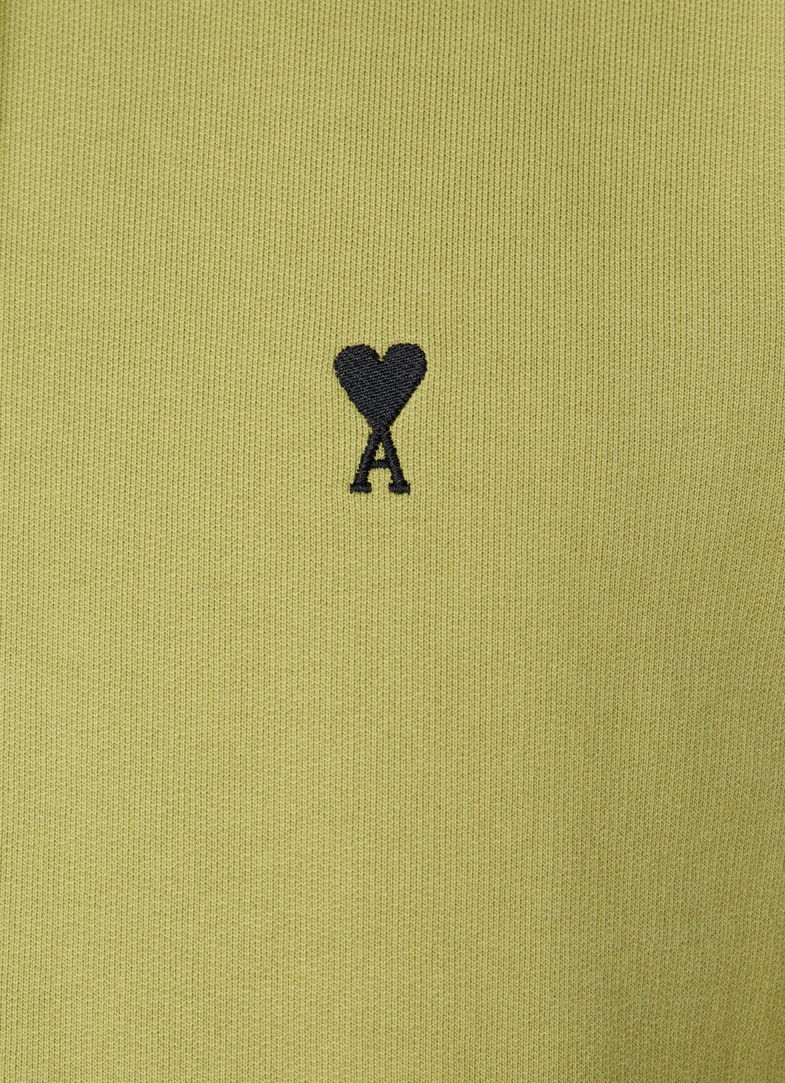 AMI Paris Hoodie met logoborduring - detail 6 mosgroen
