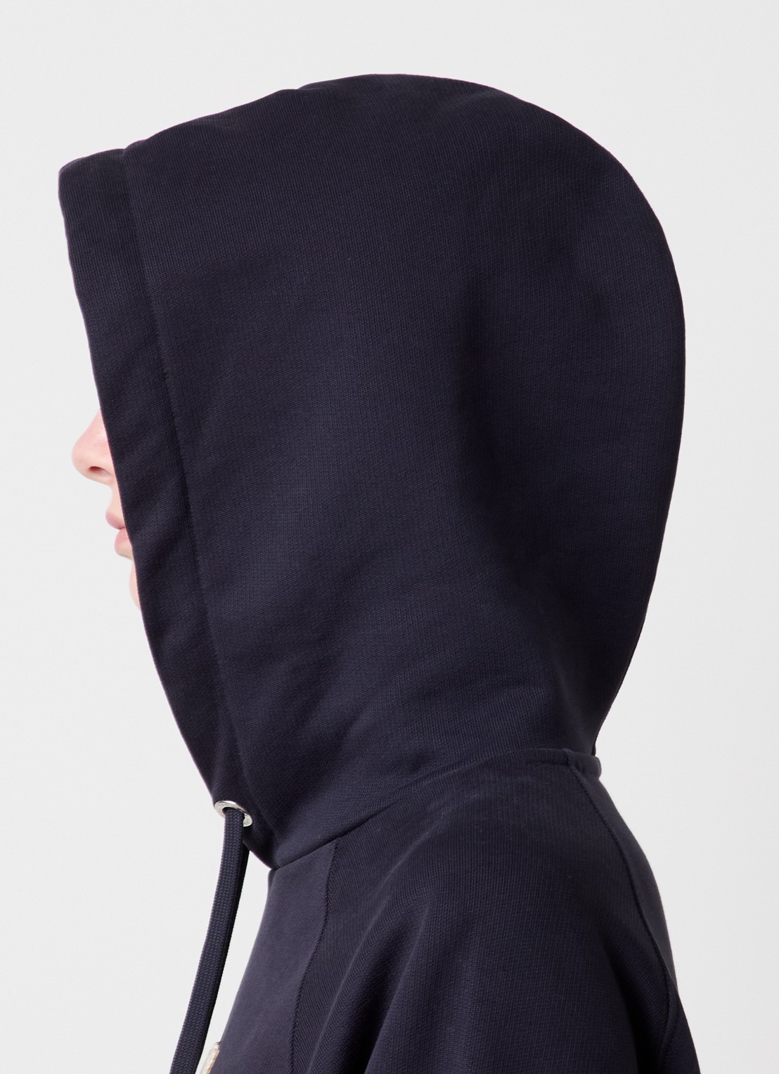 AMI Paris Hoodie van  katoen met 3D logoprint - detail 5 donkerblauw