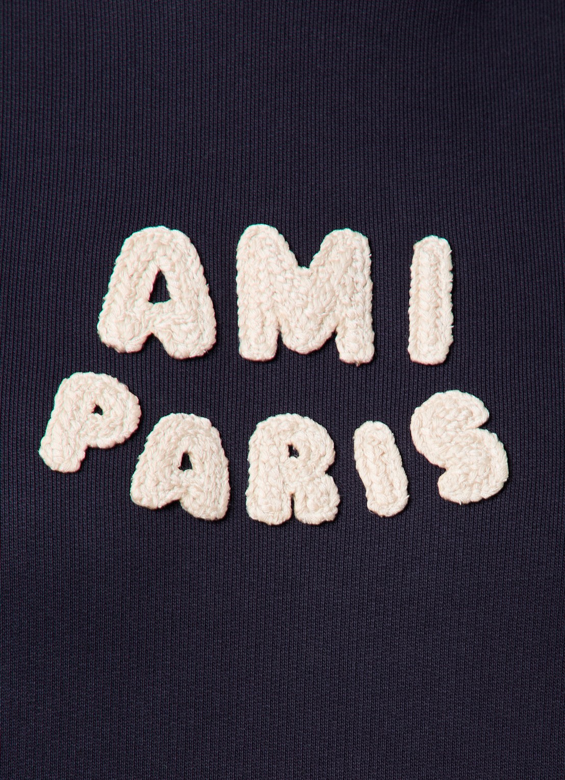 AMI Paris Hoodie van  katoen met 3D logoprint - detail 6 donkerblauw