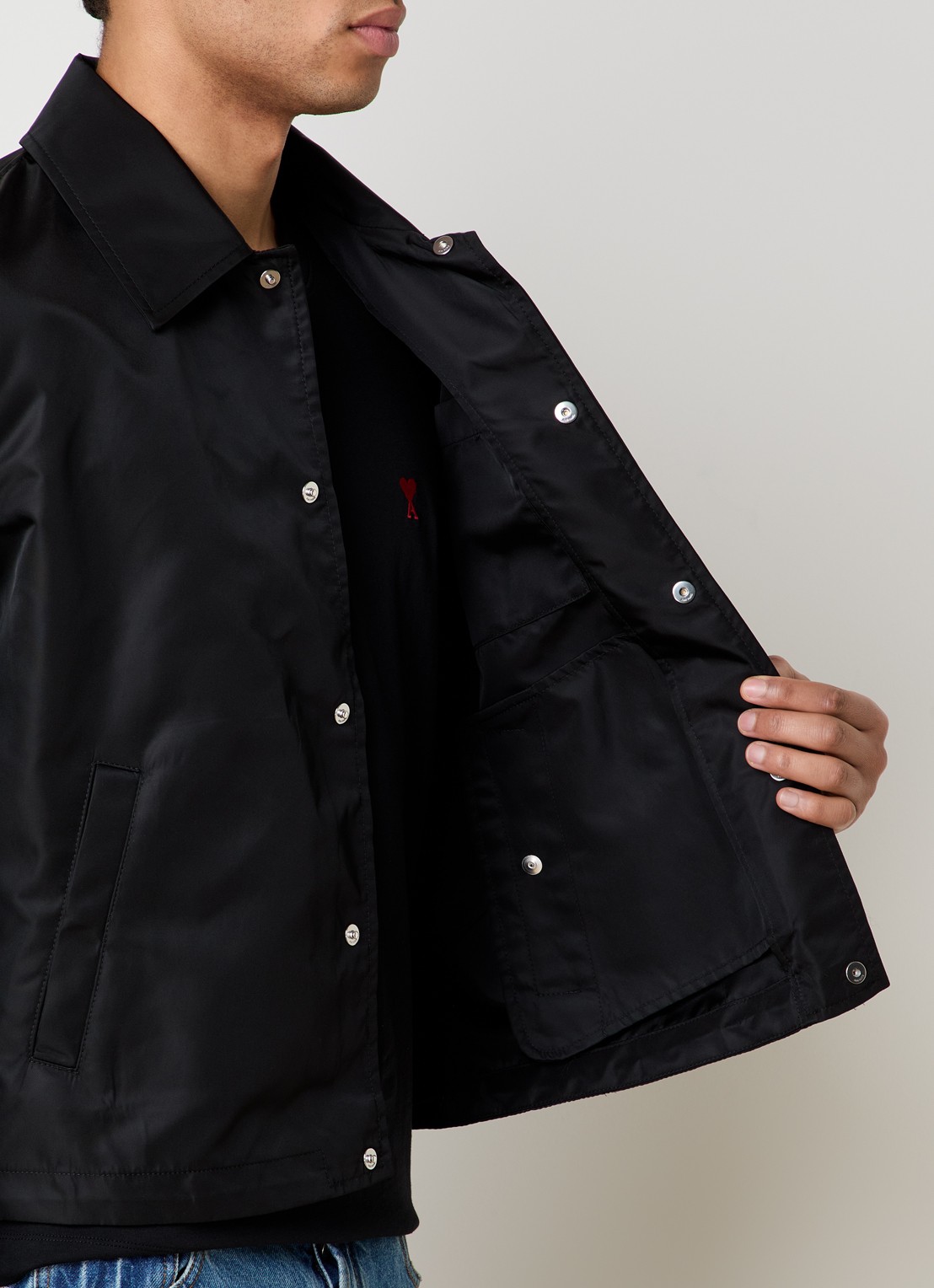AMI Paris Jack met logo en steekzakken - detail 4 zwart