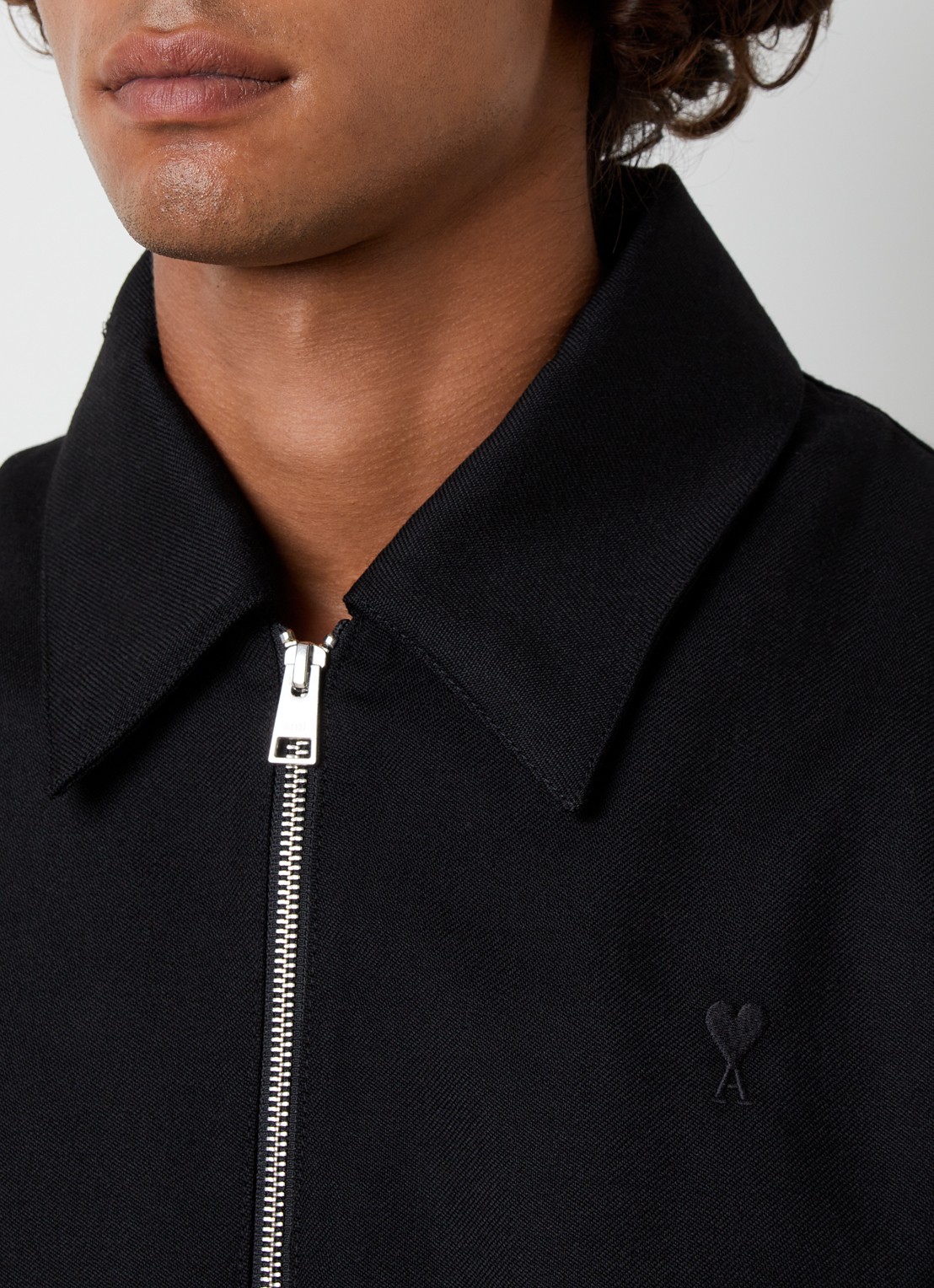 AMI Paris Jack van wol met steekzakken - detail 3 zwart