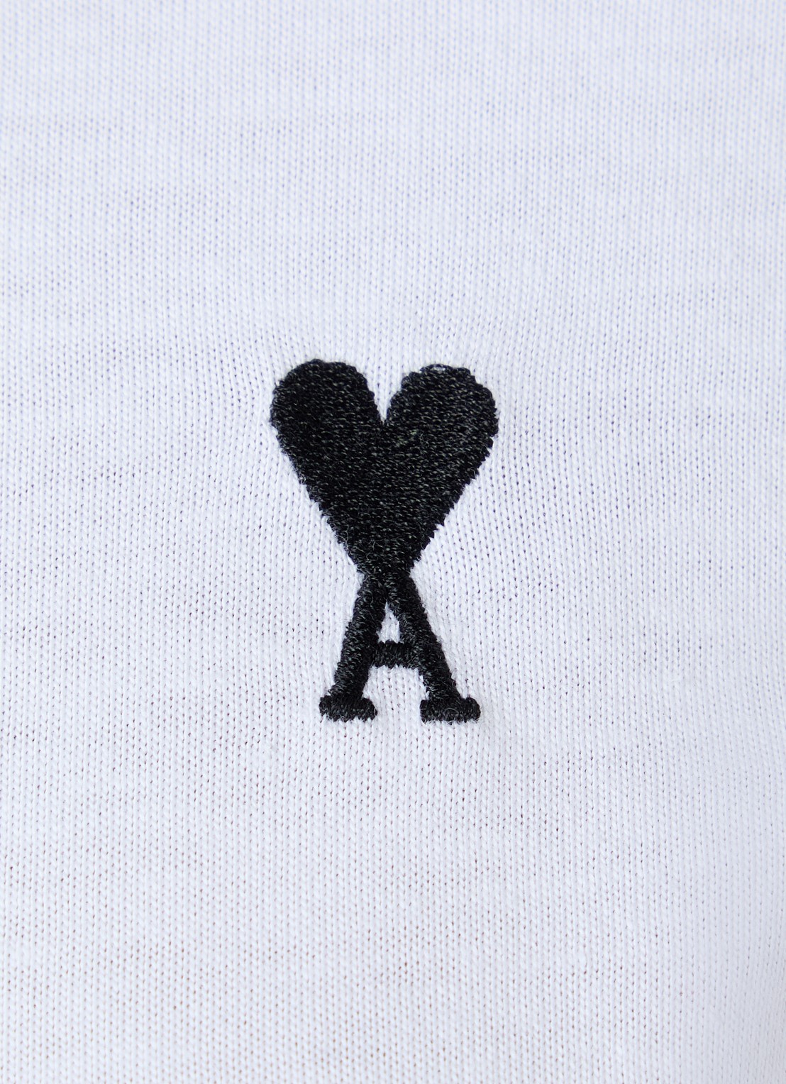 AMI Paris Longsleeve met logoborduring - detail 4 wit