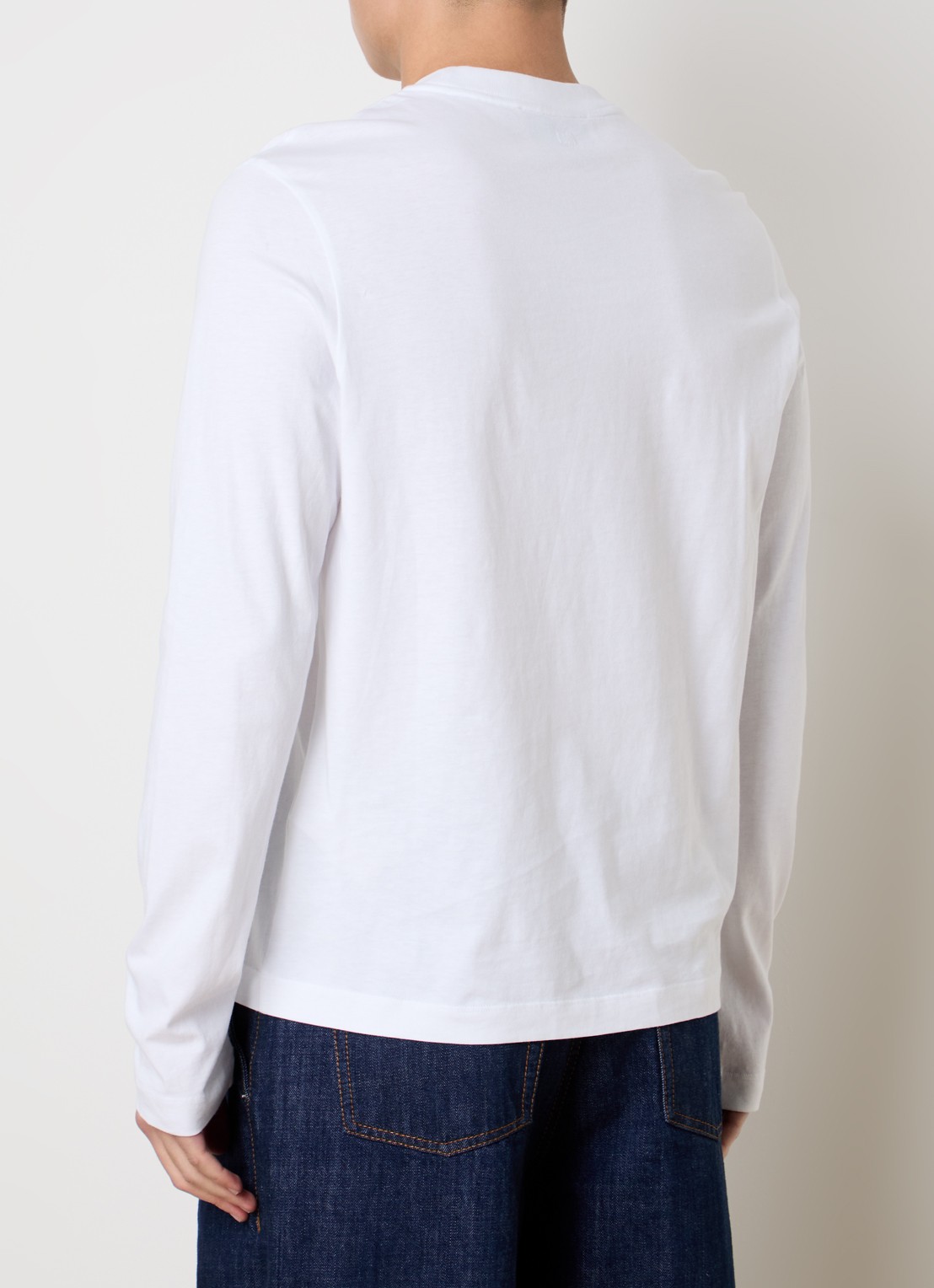 AMI Paris Longsleeve met logoborduring - achterkant wit