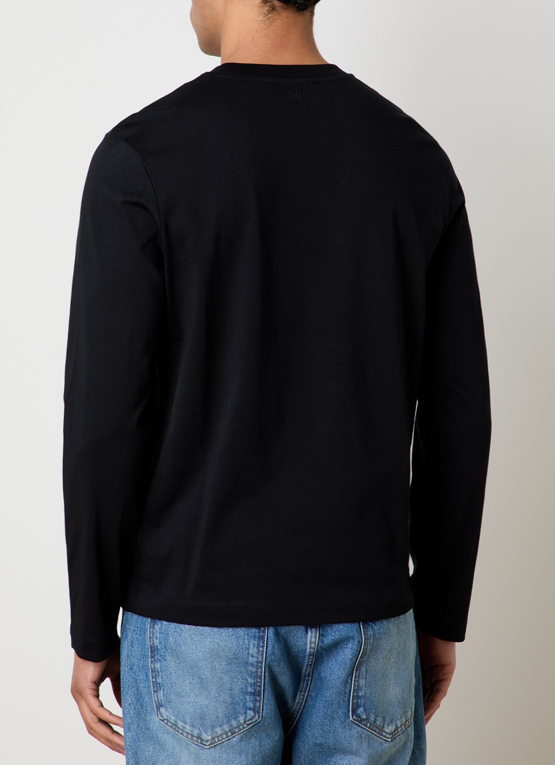 AMI Paris Longsleeve met logoborduring - achterkant 3 zwart