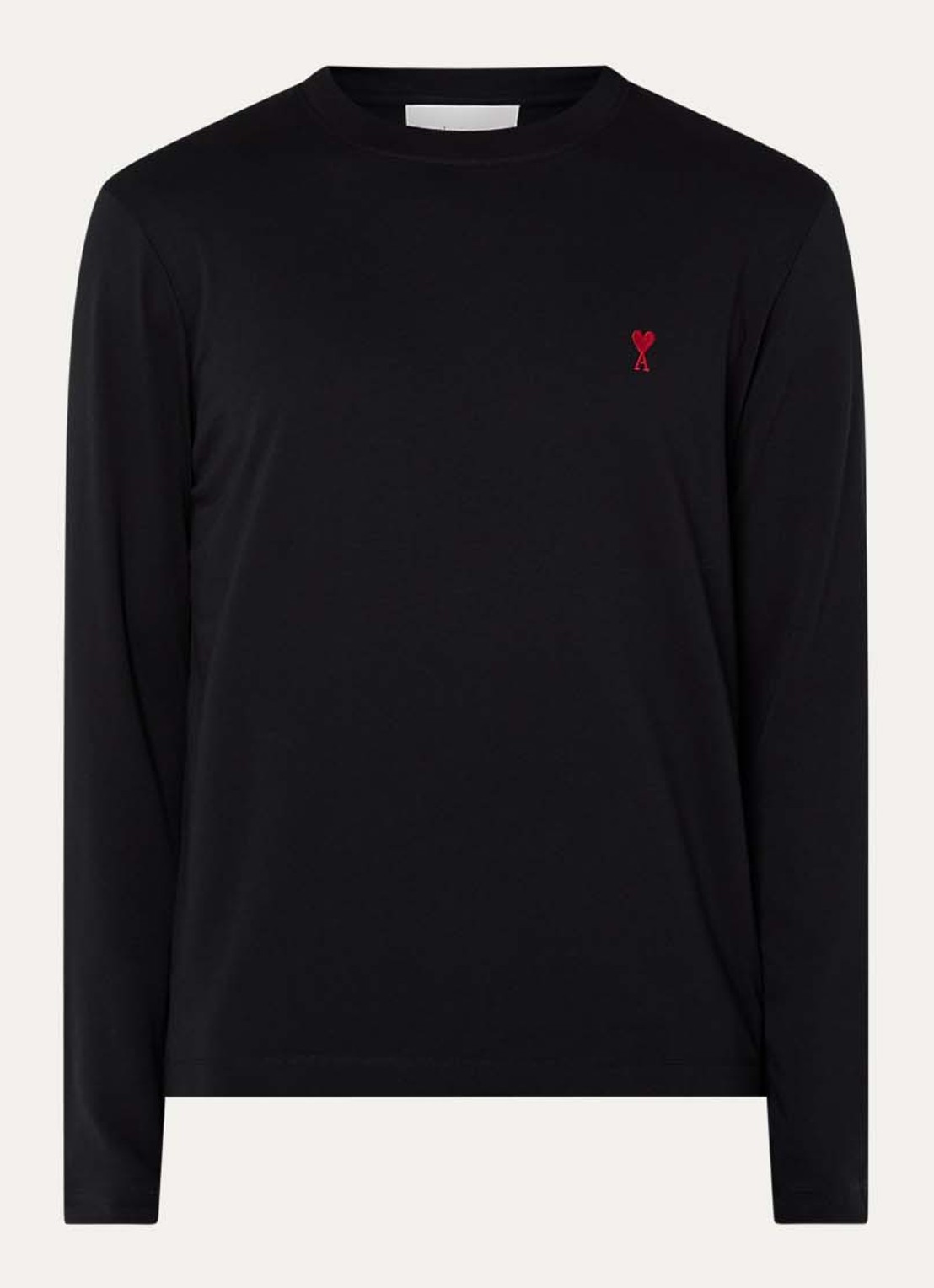 AMI Paris Longsleeve met logoborduring - voorkant 4 zwart