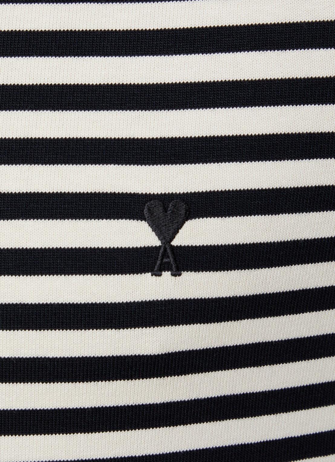 AMI Paris Longsleeve met streepprint - detail 5 gebroken wit