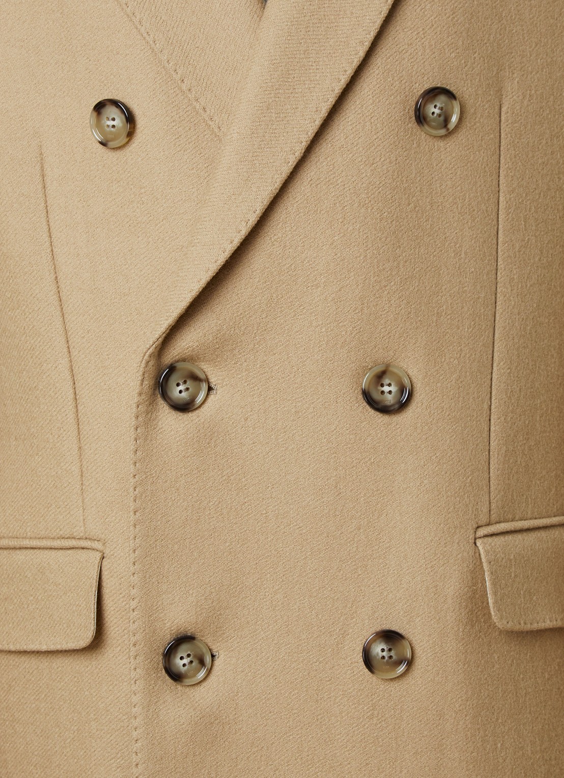 AMI Paris Mantel van wol met opgestikte zakken - detail 6 khaki