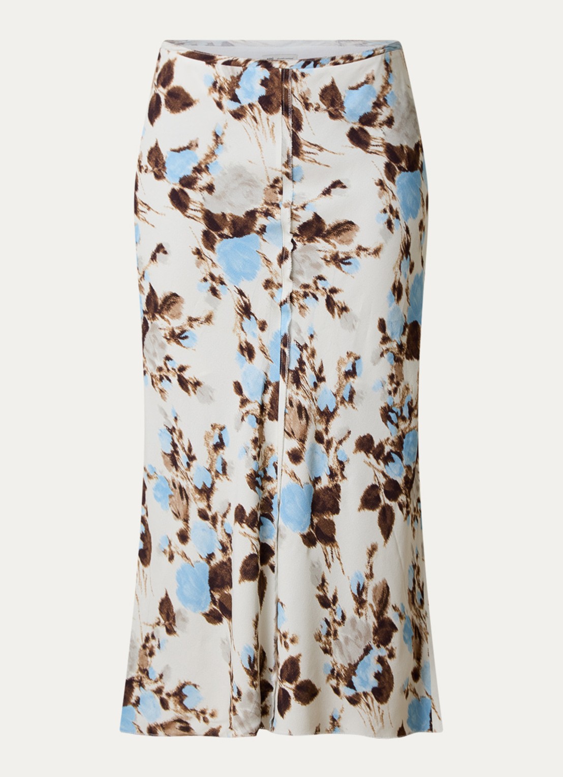 AMI Paris Midi rok met print - voorkant creme