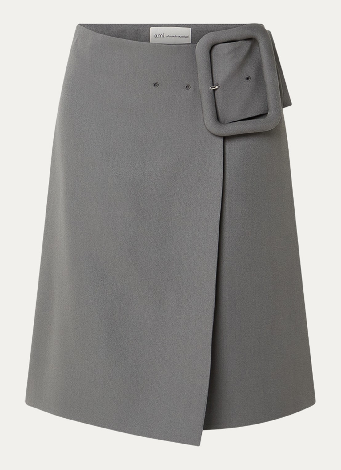 AMI Paris Midi rok van scheerwol - voorkant grijs