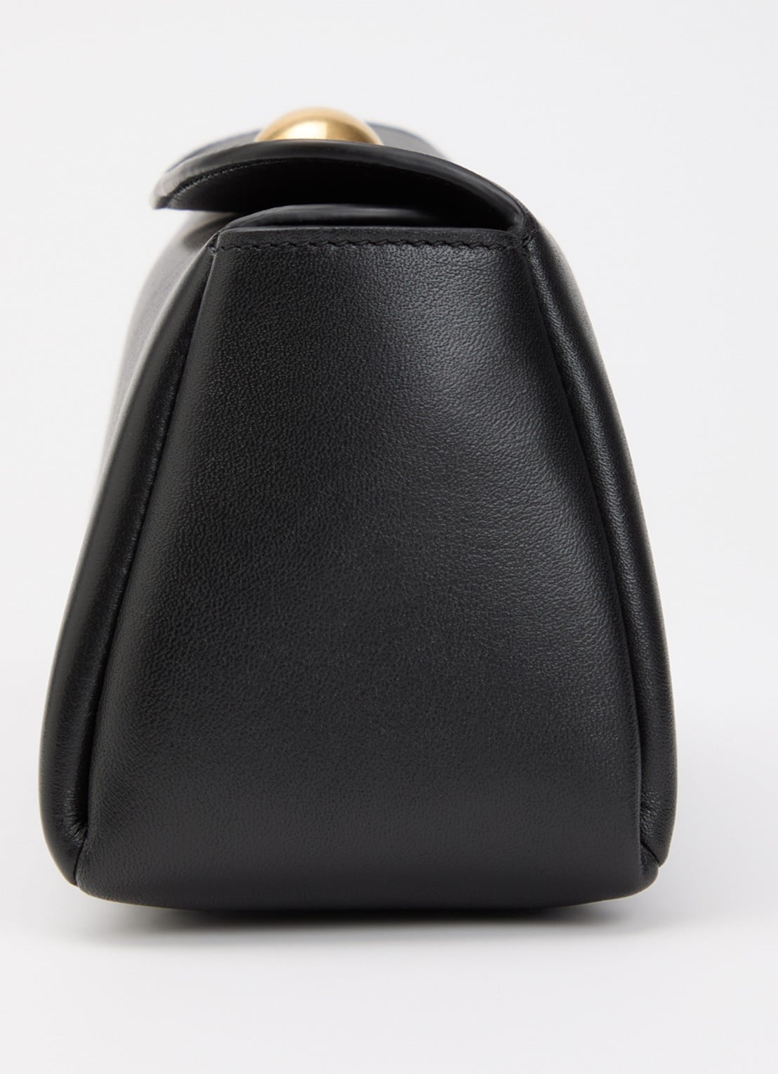 AMI Paris Mini Carrousel clutch van leer met afneembare schouderriem - detail 3 zwart