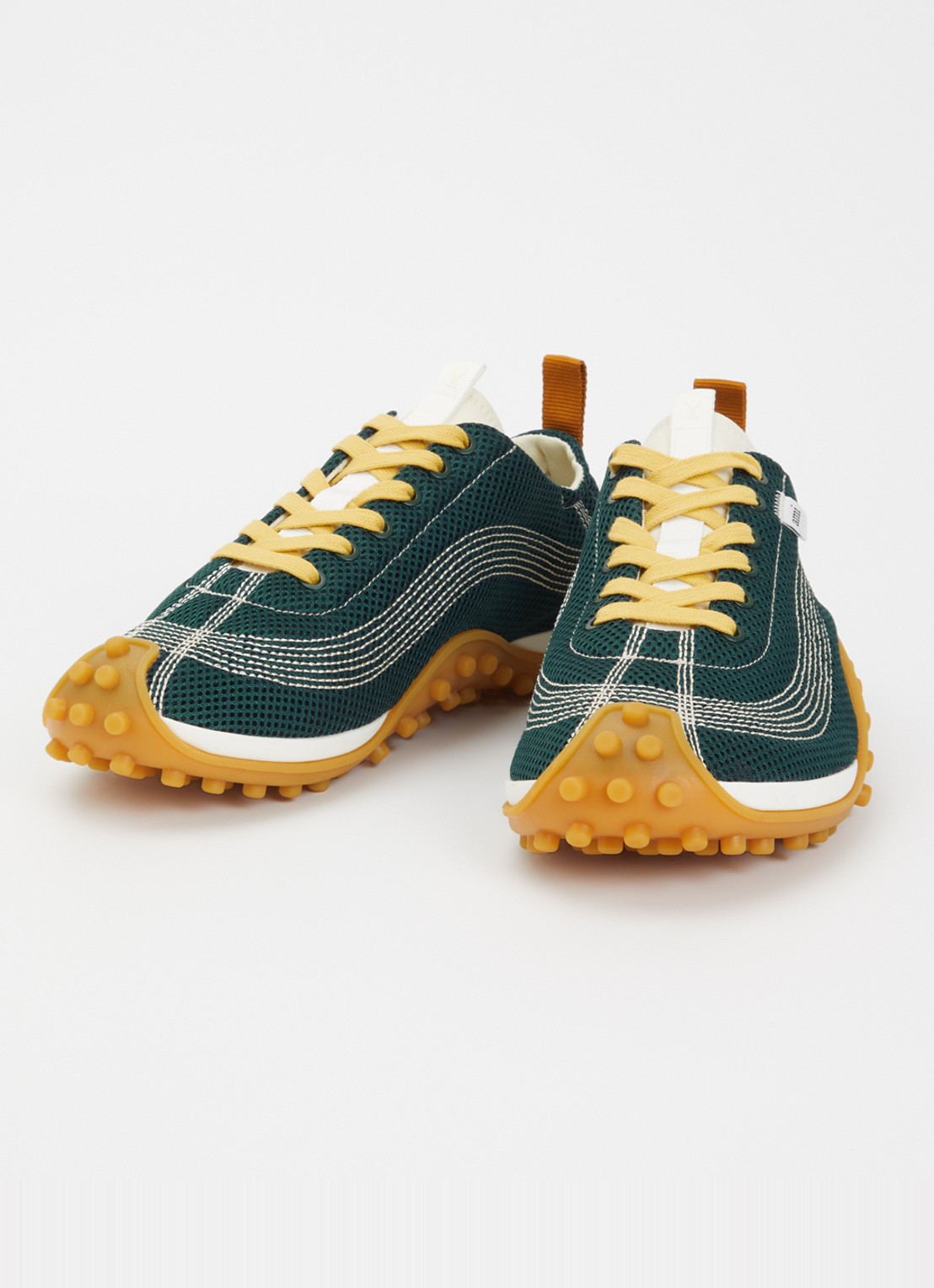 AMI Paris Mirage sneaker met schapenleren details - detail 2 donkergroen
