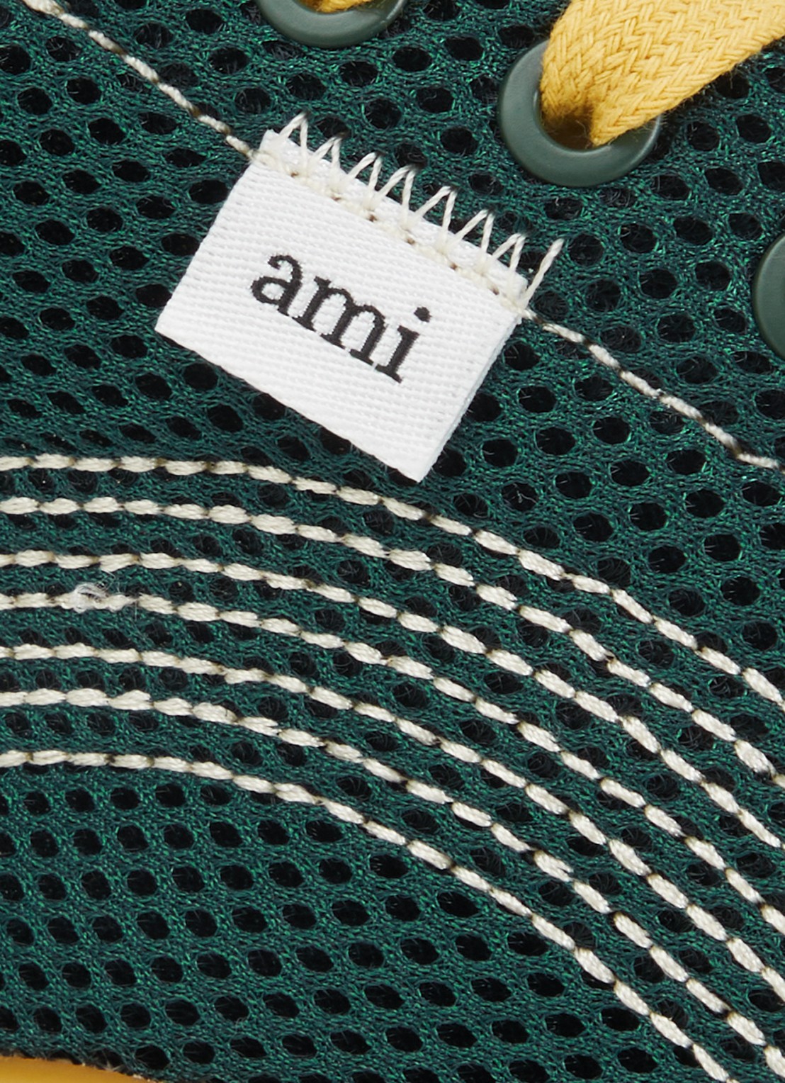 AMI Paris Mirage sneaker met schapenleren details - detail 5 donkergroen