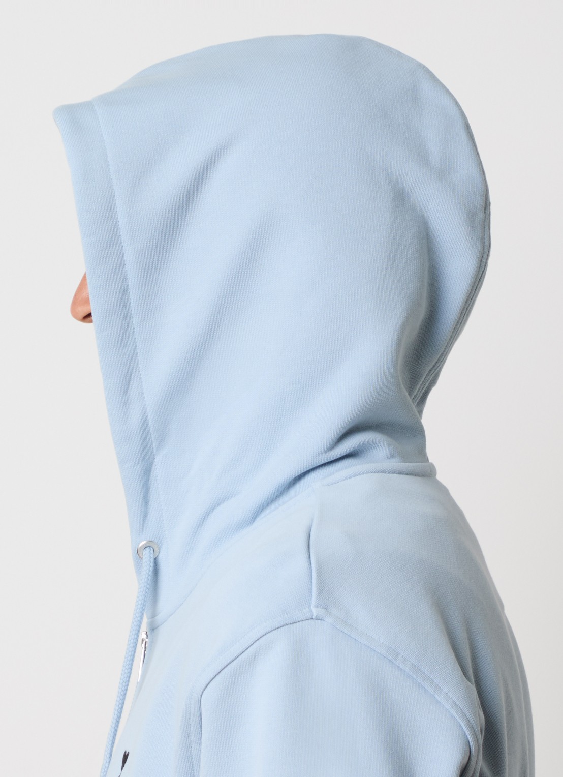 AMI Paris Molleton sweatvest met logo en capuchon - detail 3 lichtblauw