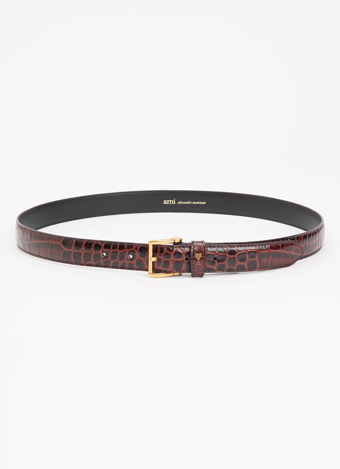 Ami Paris Paris Paris riem van leer met structuur - voorkant 2 bruin