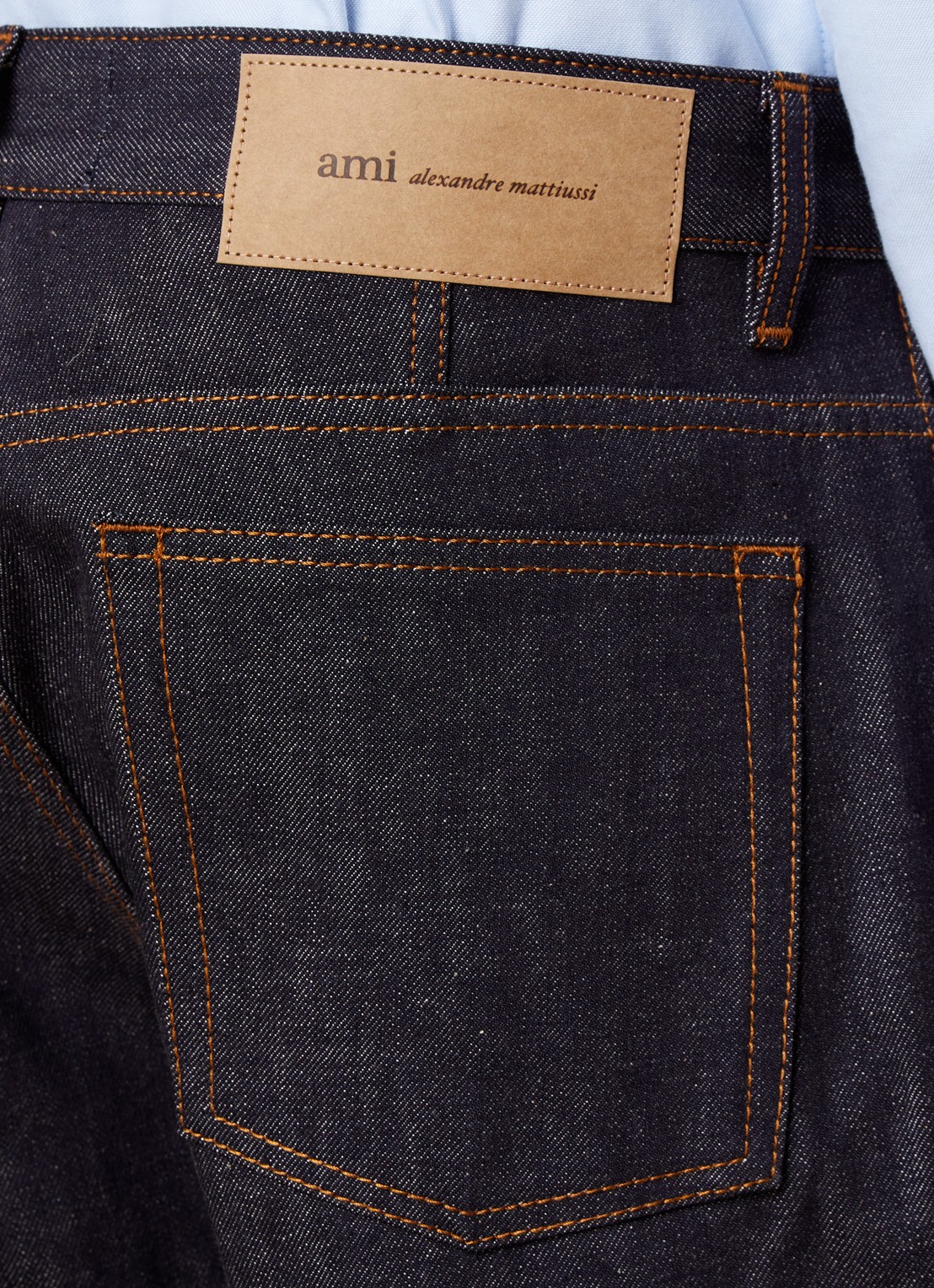 AMI Paris Parisian straight fit jeans met donkere wassing - detail 3 indigo
