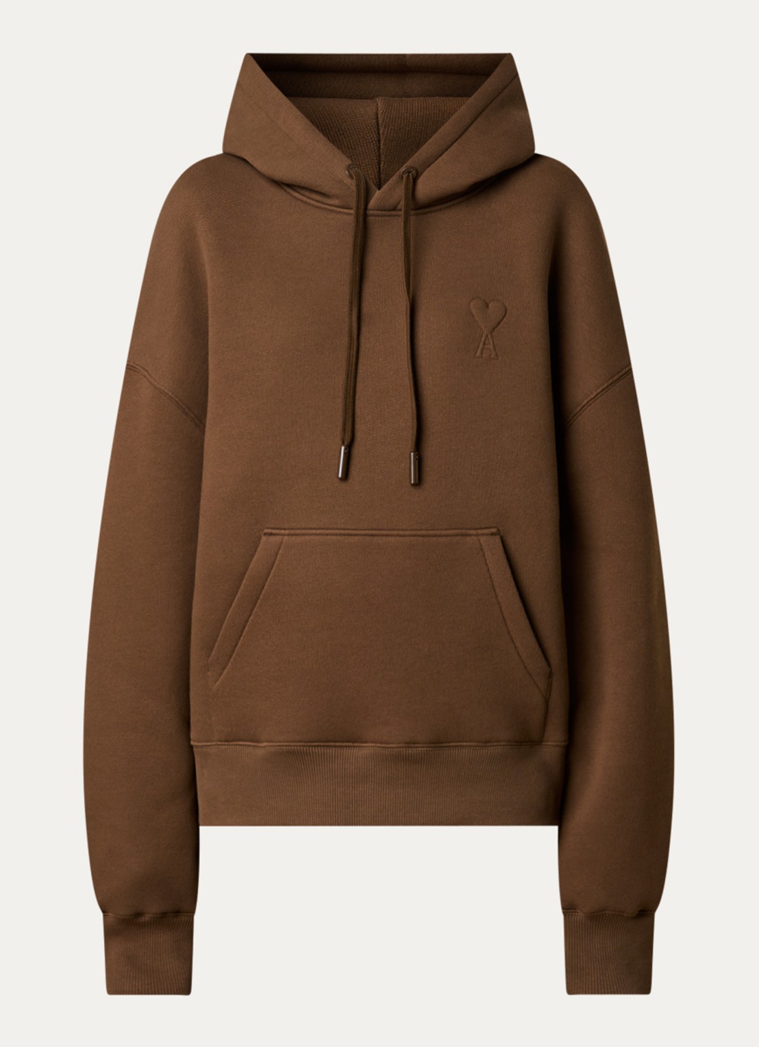Ami Paris Quota hoodie met 3D logoprint - voorkant bruin