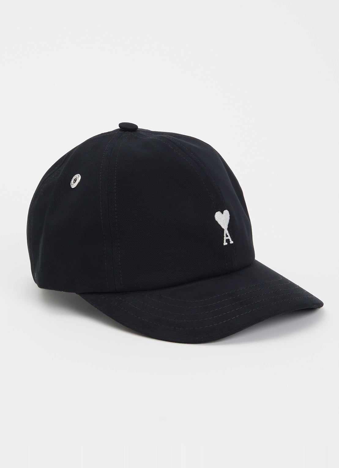 AMI Paris Quota pet met logoborduring - voorkant zwart