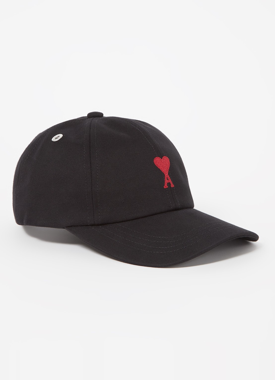 AMI Paris Red Ami De Coeur pet met logoborduring - voorkant 2 zwart