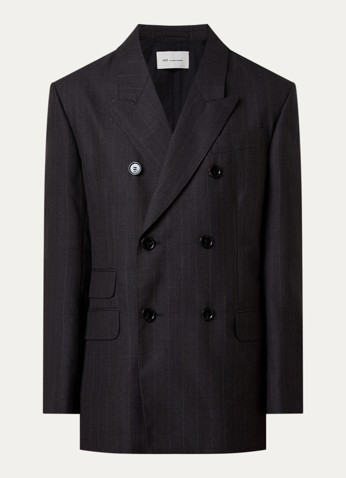 AMI Paris Regular fit colbert met klepzakken - voorkant zwart