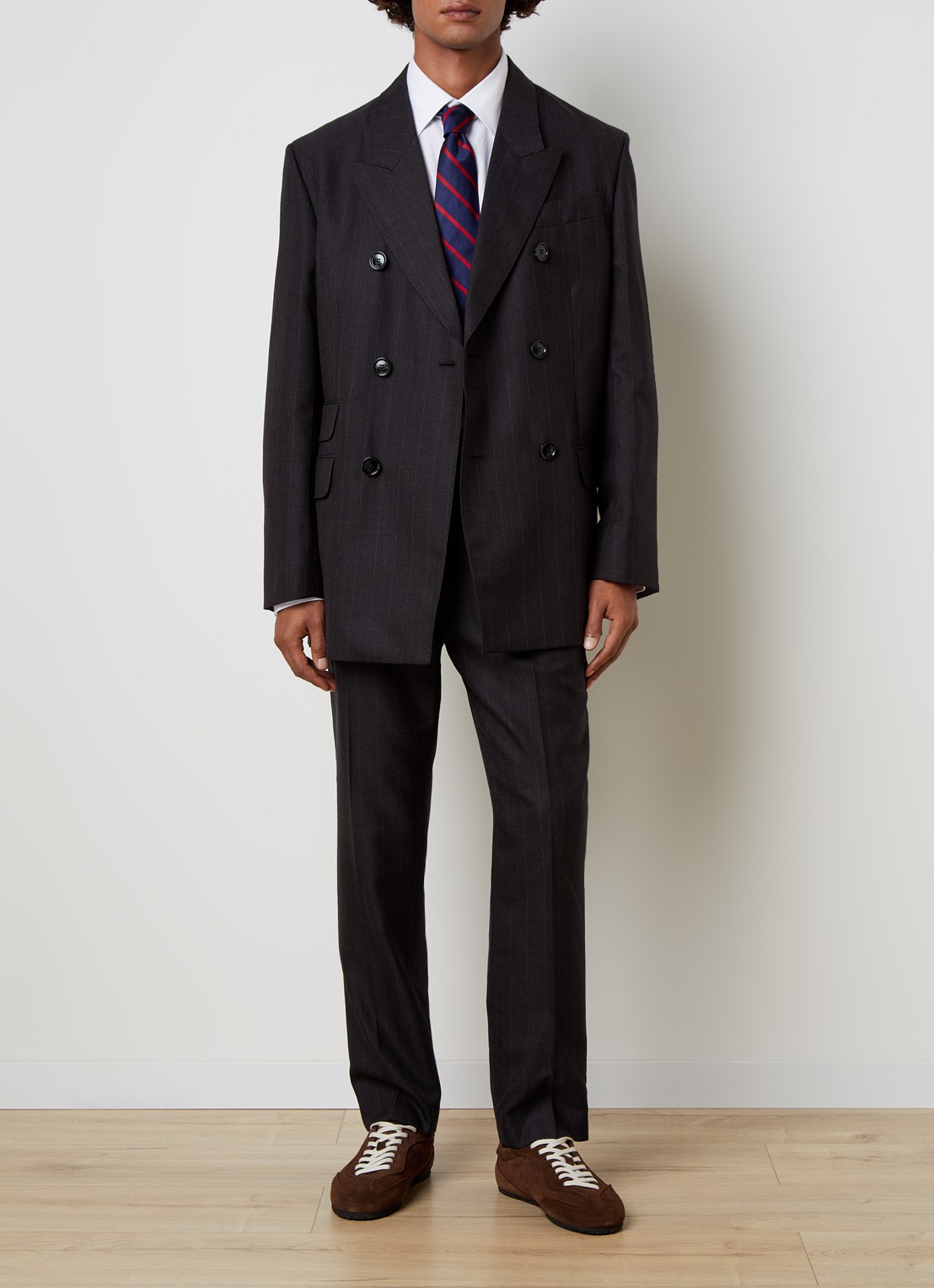 AMI Paris Regular fit colbert met klepzakken - voorkant 2 zwart