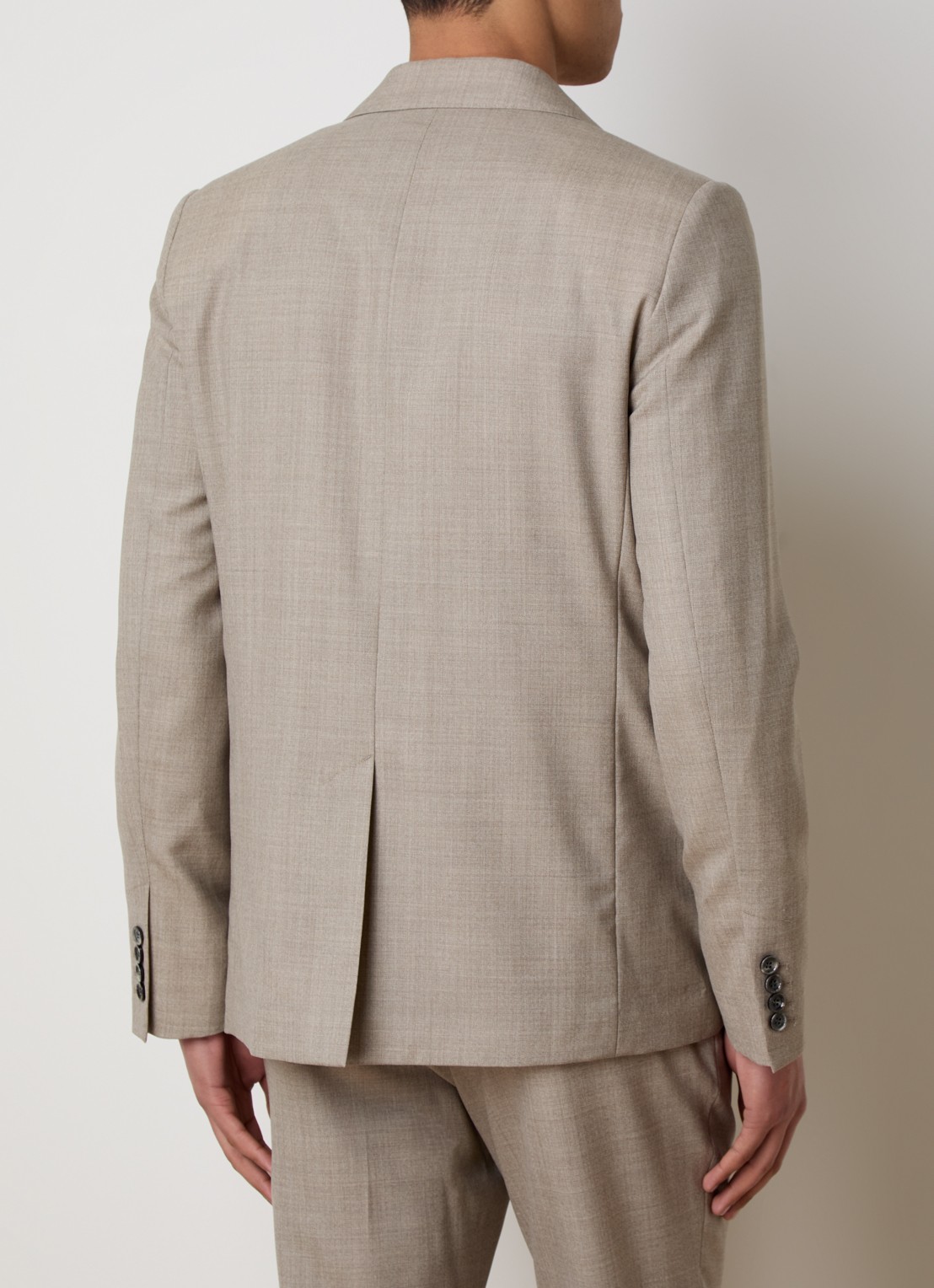 AMI Paris Regular fit colbert van wol met klepzakken - achterkant 6 zand