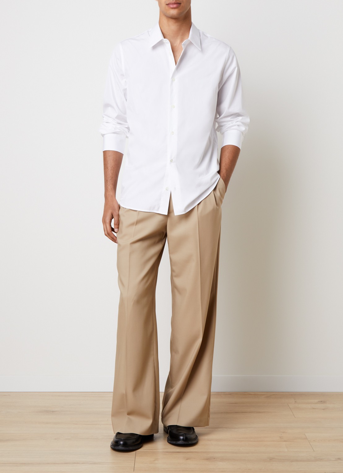 AMI Paris Regular fit overhemd met kraag - voorkant 4 wit