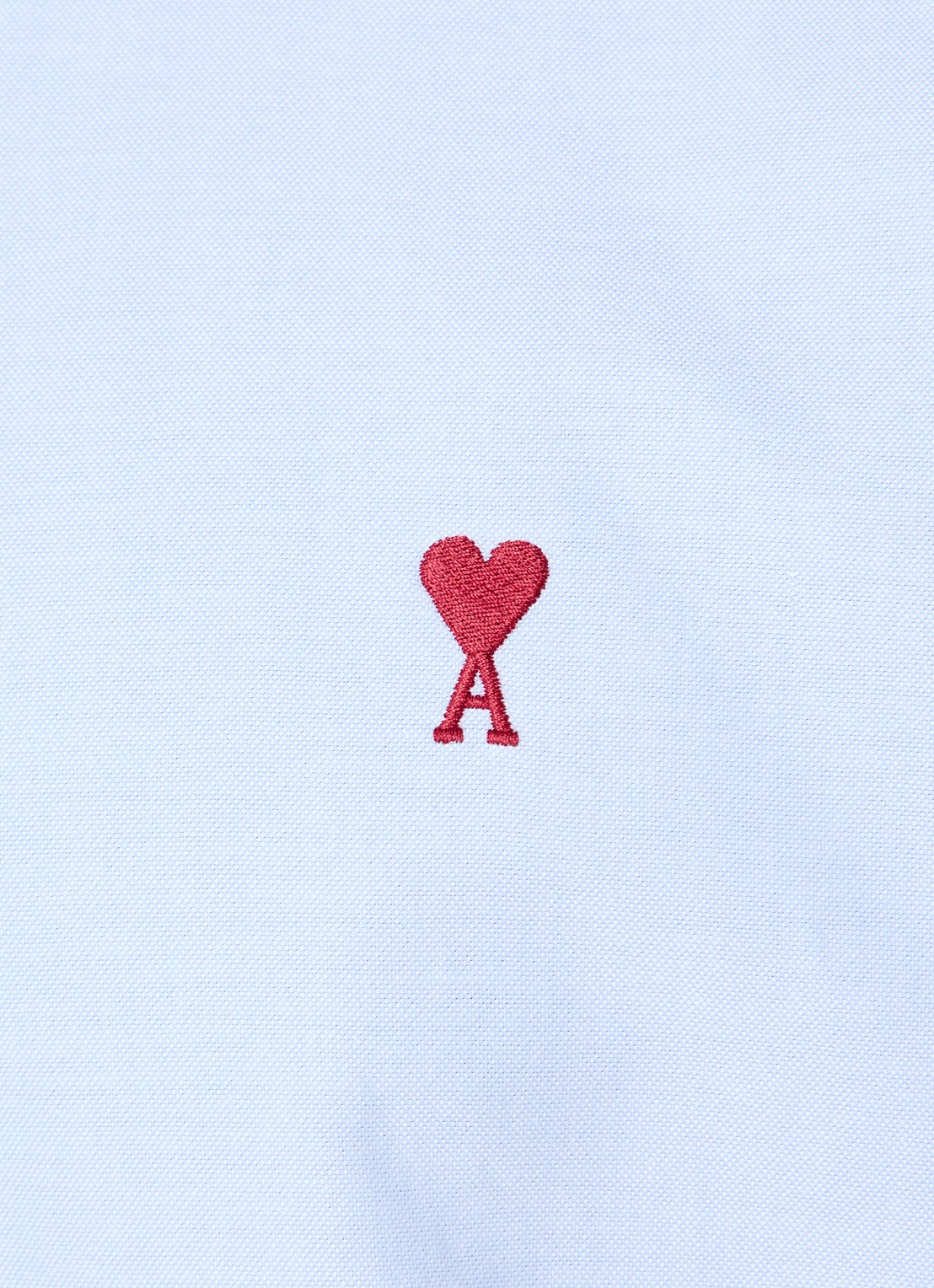 AMI Paris Regular fit overhemd met logoborduring  - detail 2 lichtblauw