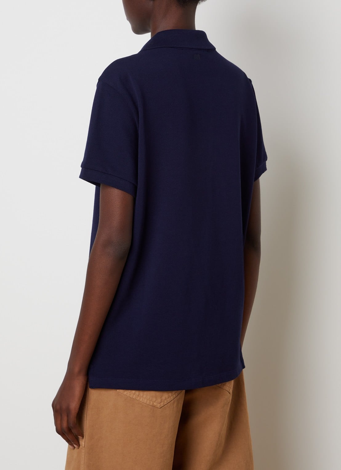 AMI Paris Regular fit polo met logo - achterkant 3 donkerblauw