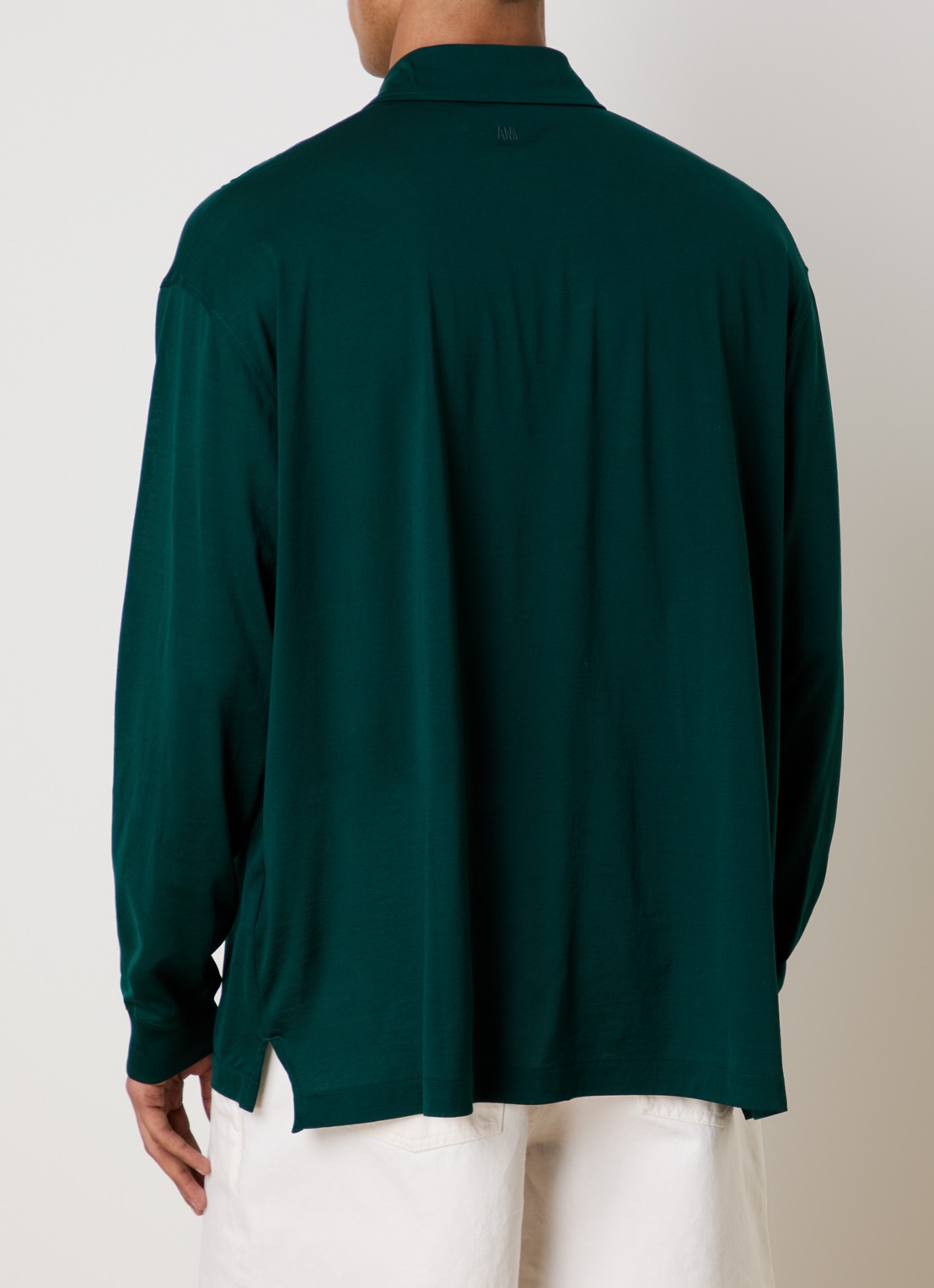 AMI Paris Regular fit polo met logoborduring - achterkant 5 donkergroen