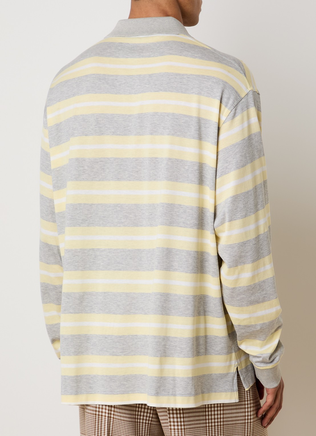 AMI Paris Regular fit polo met streepprint - achterkant 3 grijs