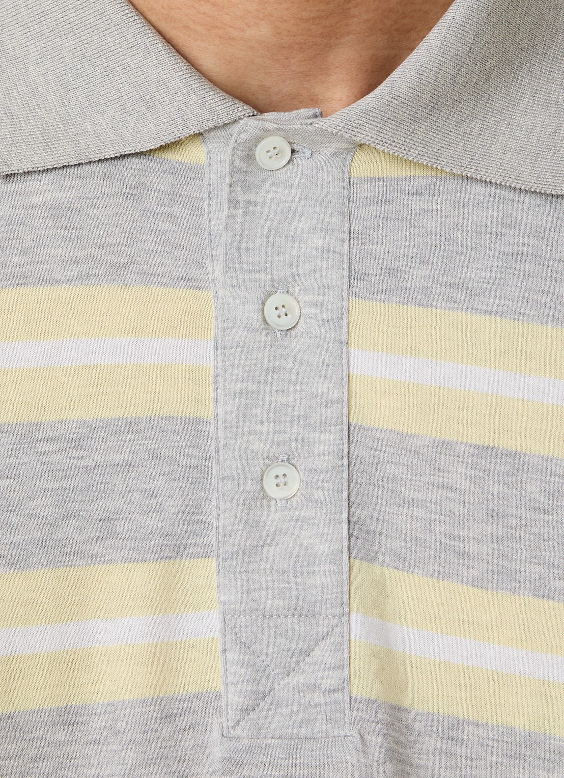 AMI Paris Regular fit polo met streepprint - detail 5 grijs