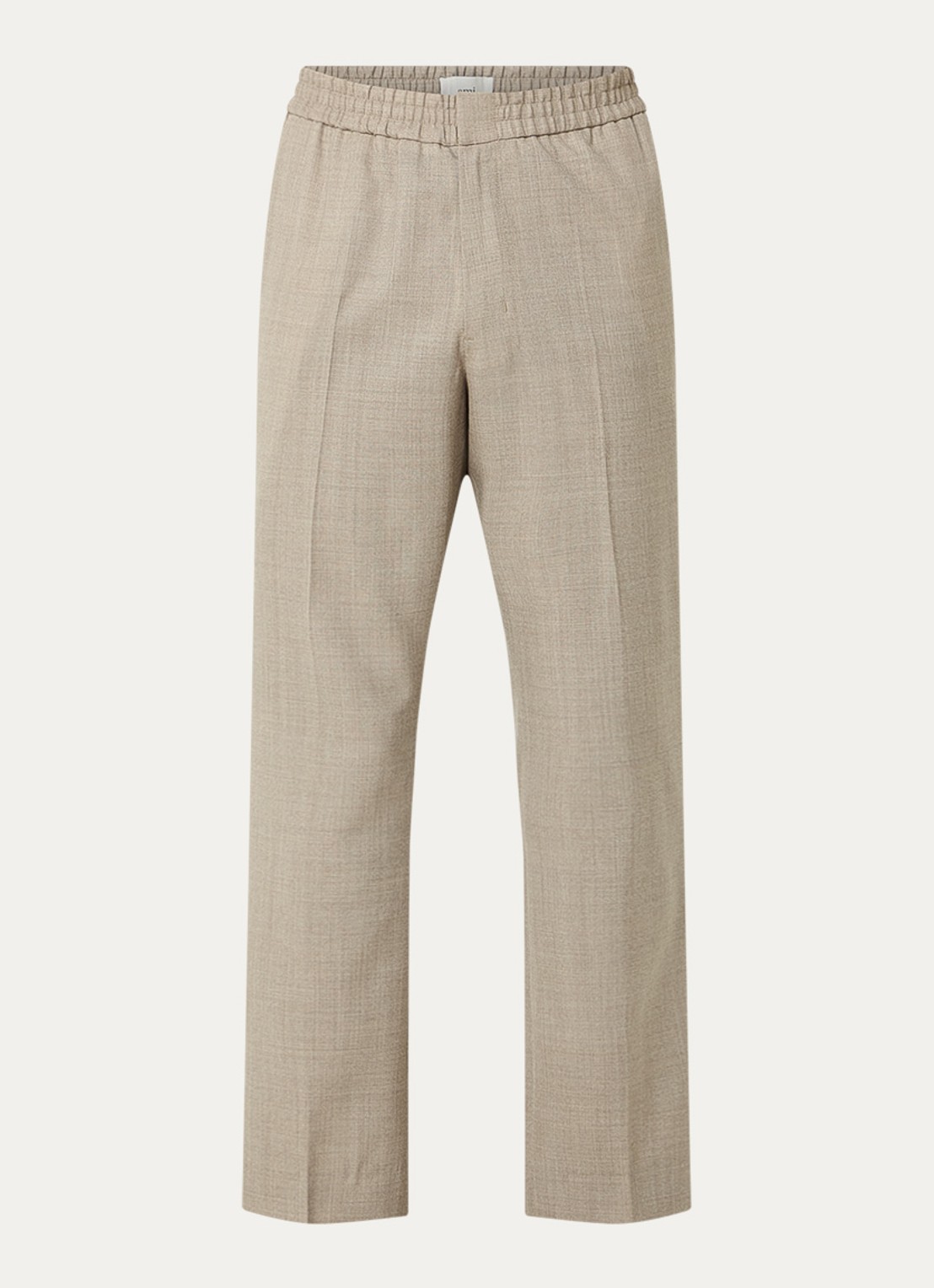 AMI Paris Straight fit pantalon van wol met steekzakken - voorkant 4 zand