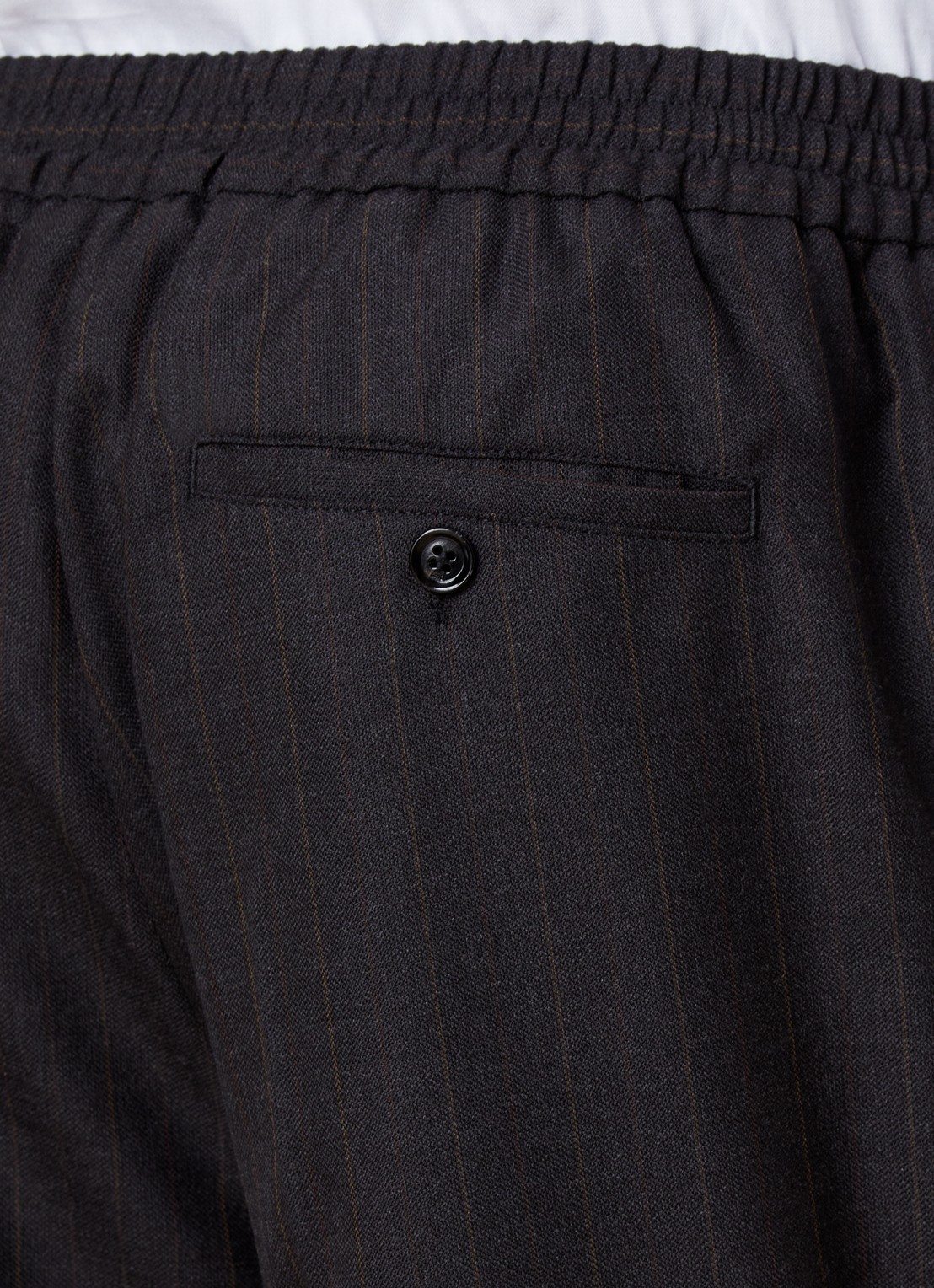 AMI Paris Straight fit pantalon van wol met steekzakken - detail 3 zwart