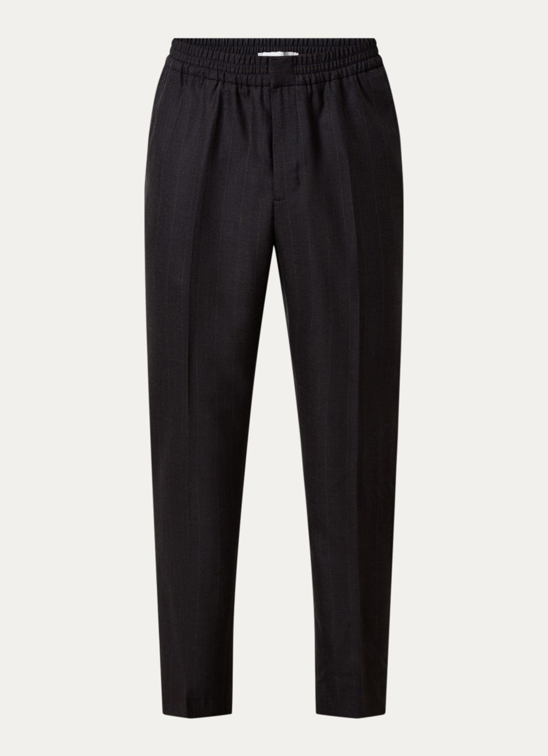 AMI Paris Straight fit pantalon van wol met steekzakken - voorkant 5 zwart