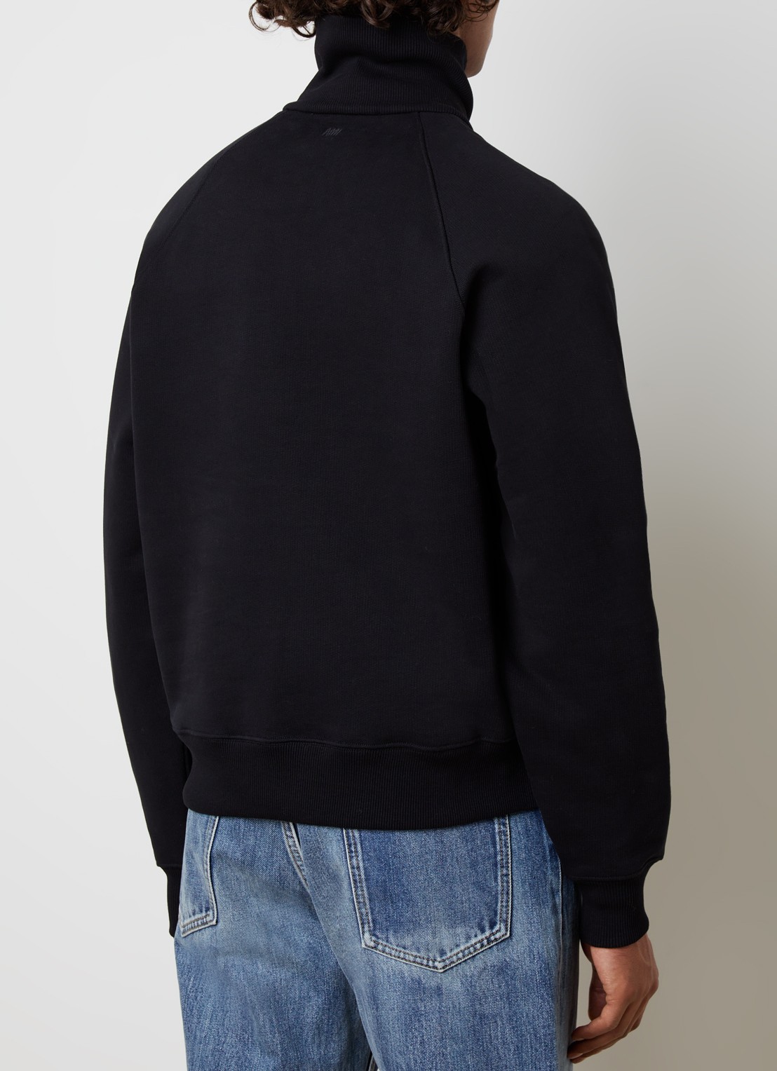 AMI Paris Sweater met halve rits - achterkant 3 zwart