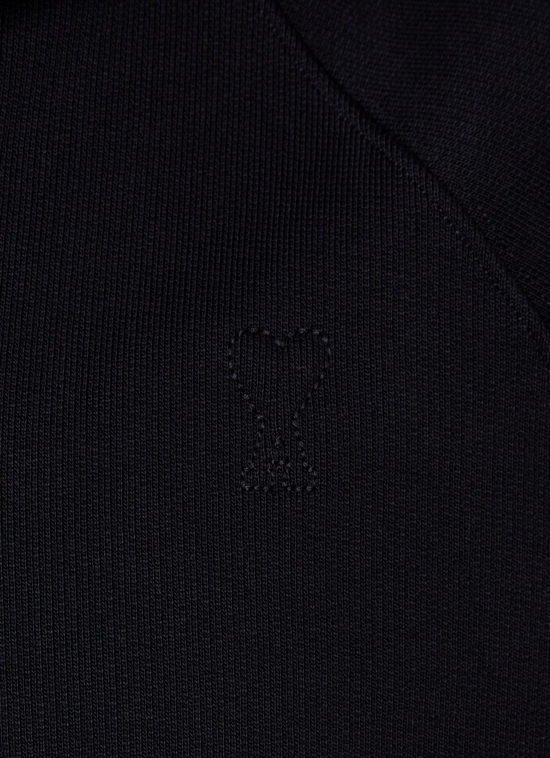 AMI Paris Sweater met halve rits - detail 2 zwart