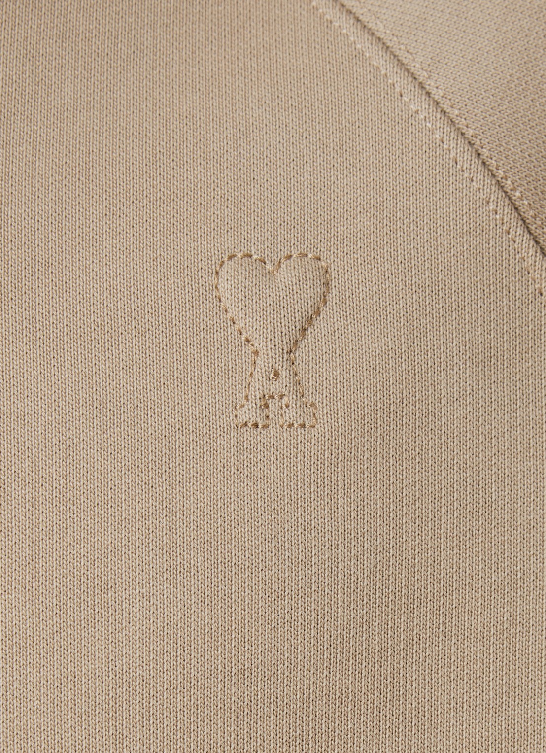 AMI Paris Sweater met halve rits - detail 5 beige