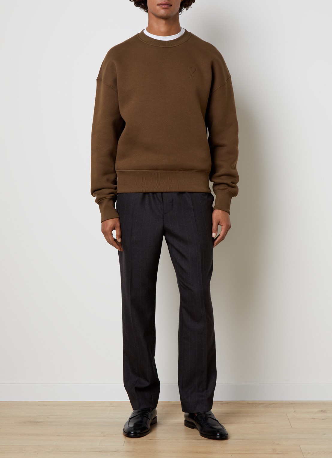 AMI Paris Sweater met logo - voorkant 4 bruin