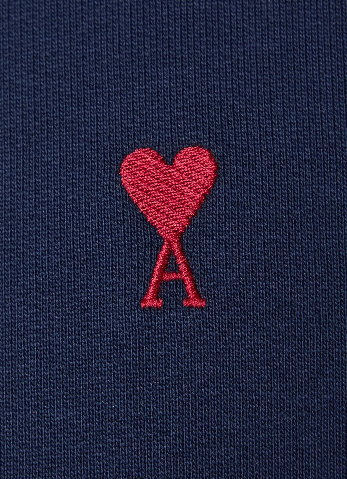 AMI Paris Sweater met logoborduring - detail 2 donkerblauw