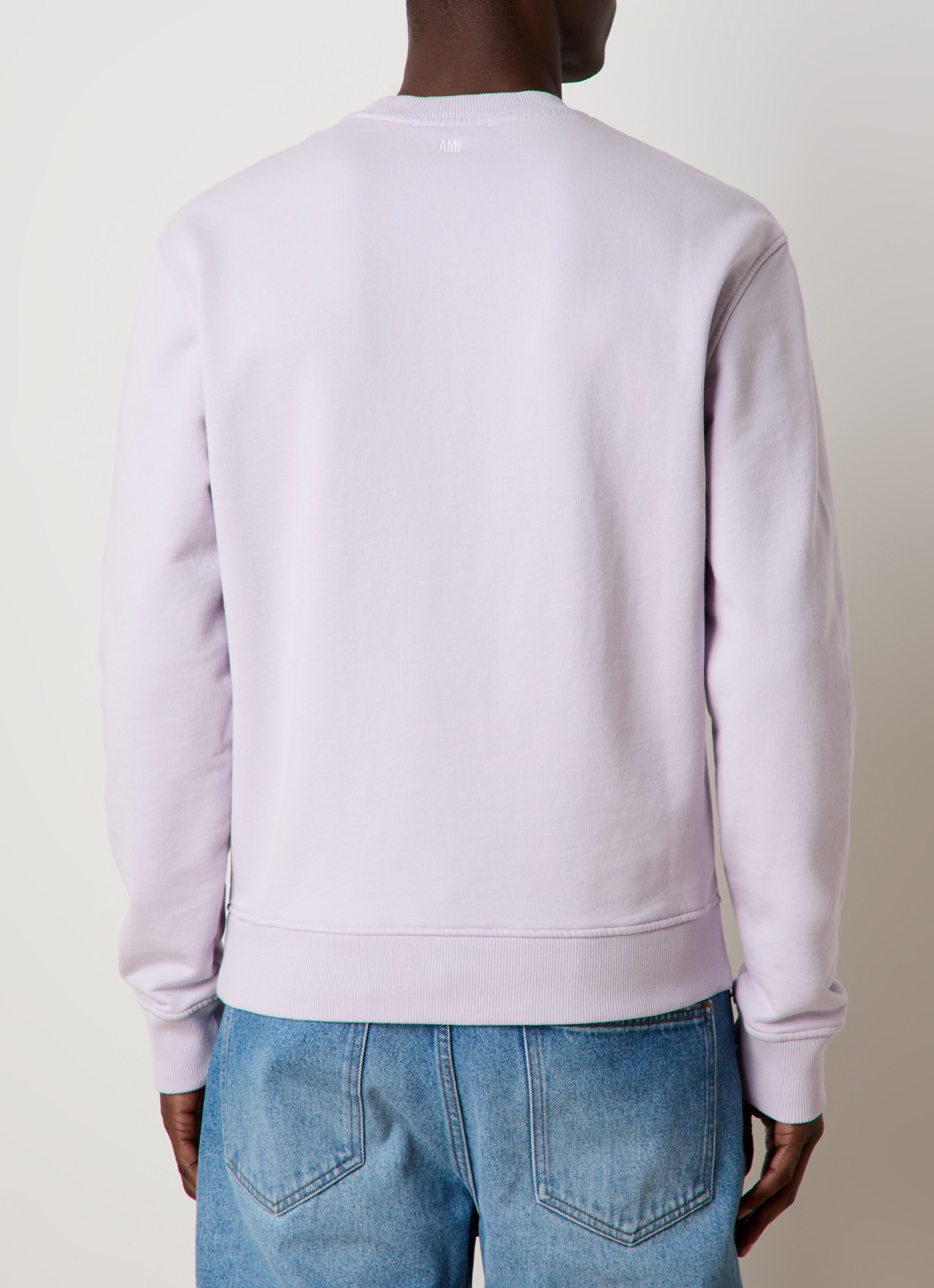 AMI Paris Sweater met logoborduring - achterkant 5 lila