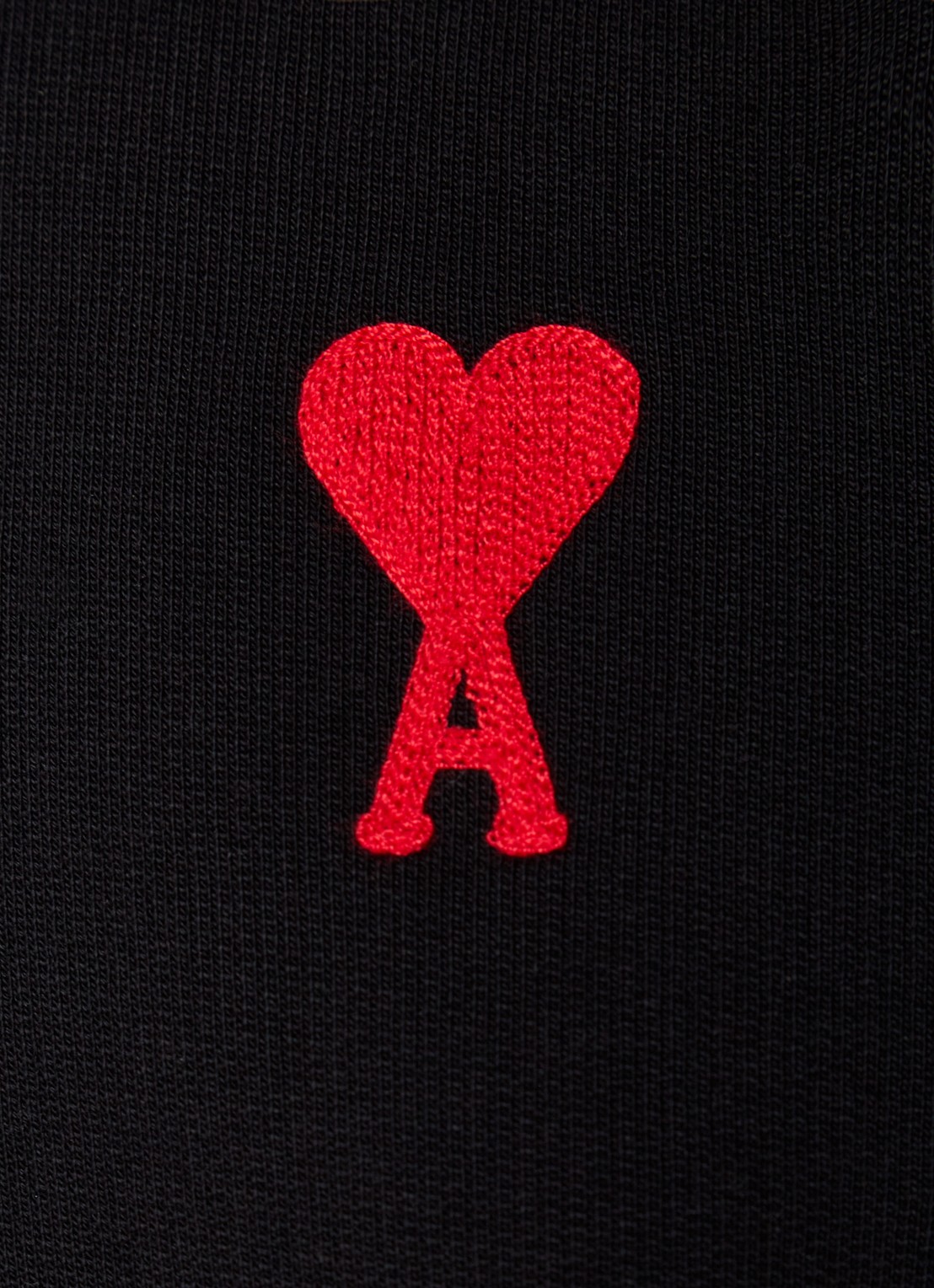 AMI Paris Sweater van  katoen met logoborduring - detail 4 zwart