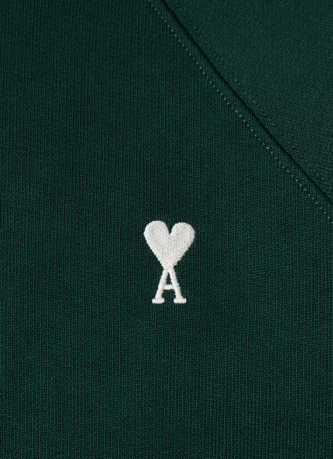 AMI Paris Sweatvest met logo en steekzakken - detail 2 donkergroen