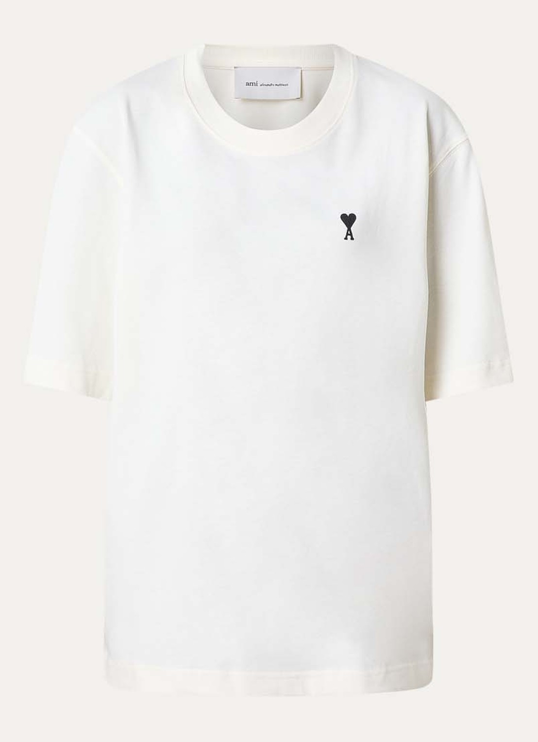 Ami Paris T-shirt met logo- en backprint - voorkant 4 creme