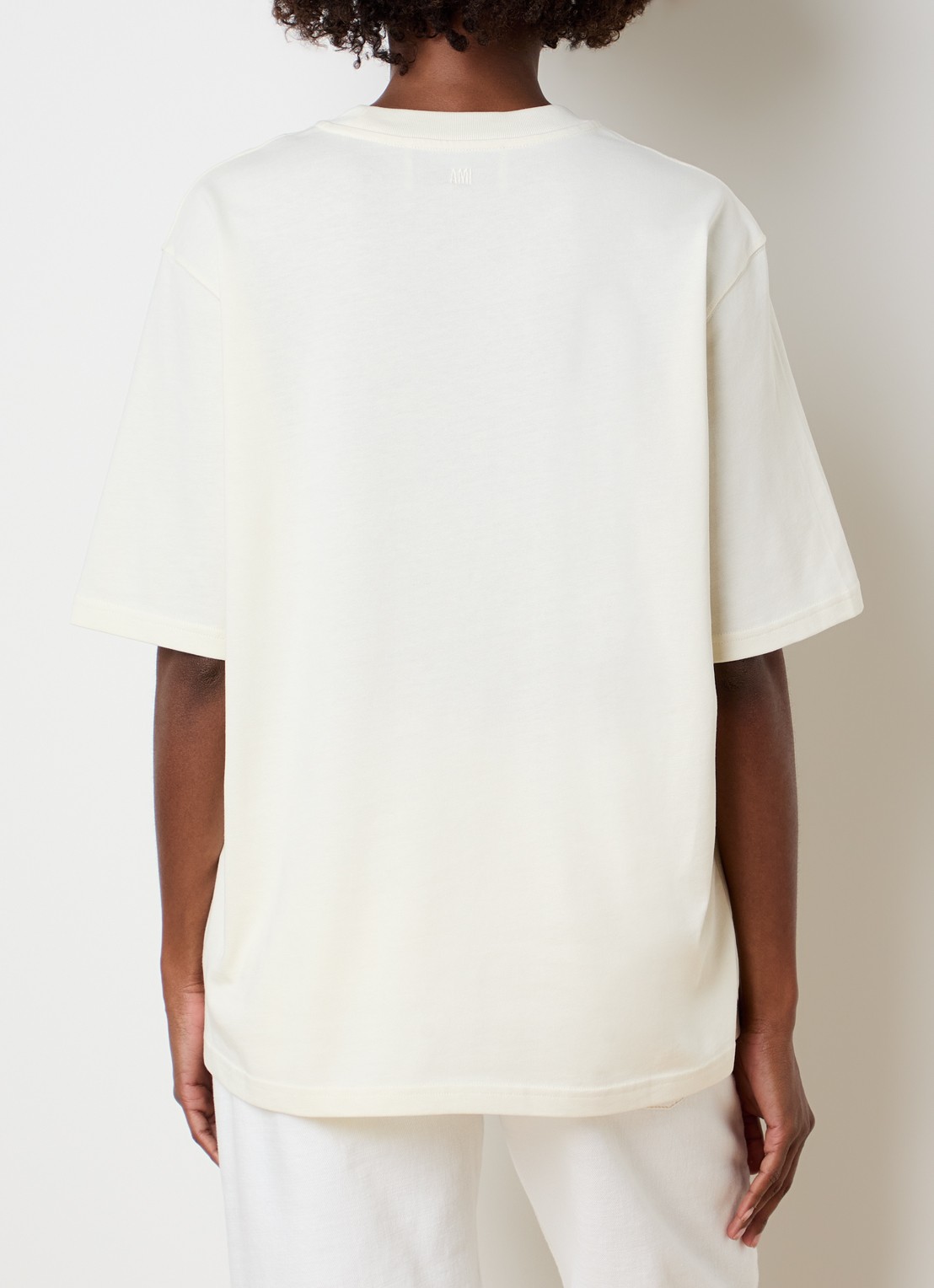 Ami Paris T-shirt met logo - achterkant 3 gebroken wit