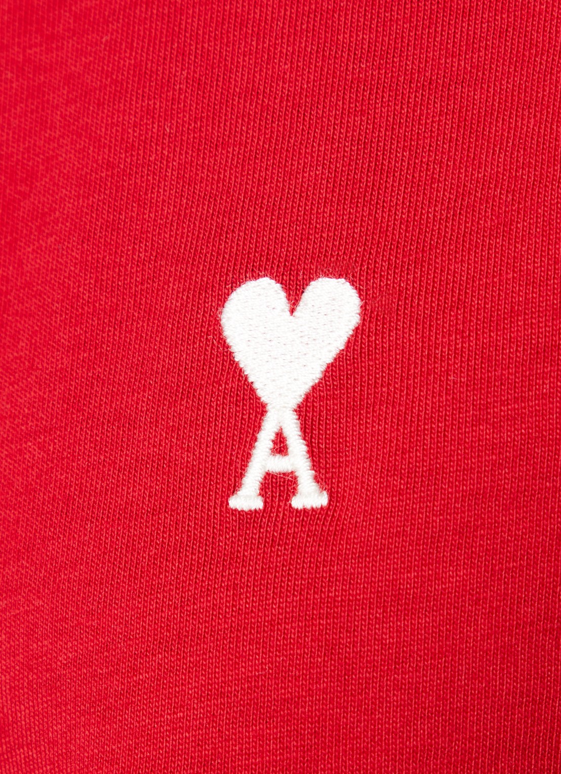 AMI Paris T-shirt met logoborduring - detail 2 rood
